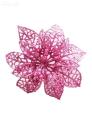 Deko-Blüte rosa 11 cm Glitzer Sternblume